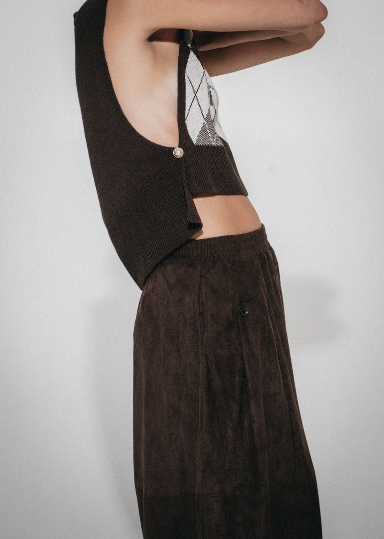 Vest with rhomboids 3007 | Brown