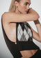 Vest with rhomboids 3007 | Brown