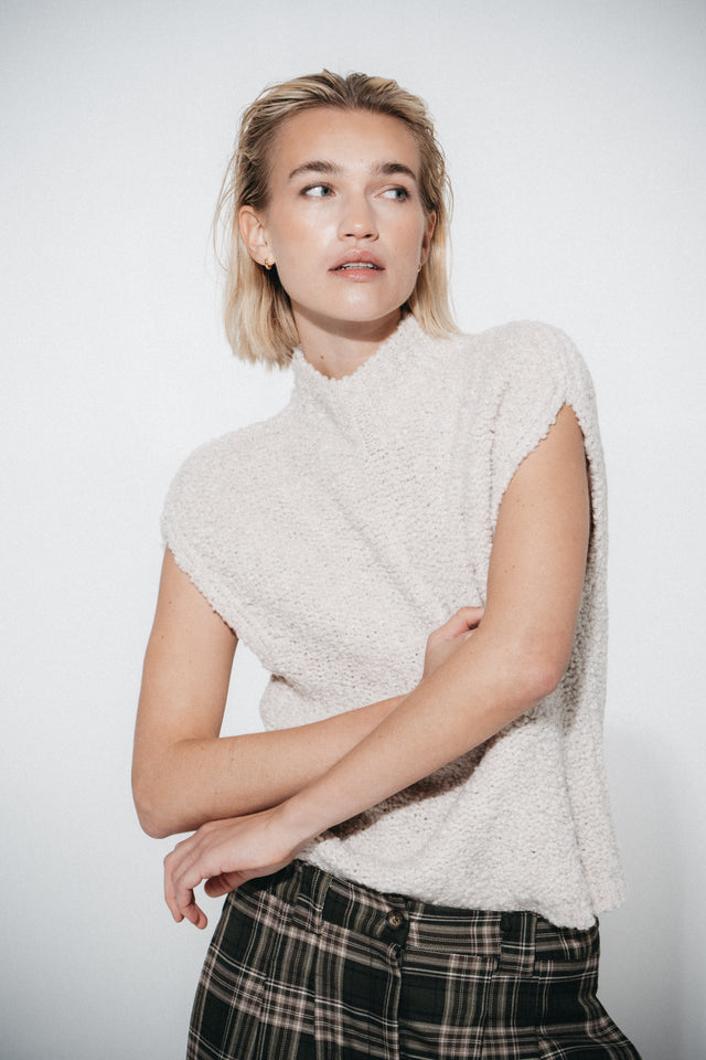 Coarse Boucle vest | Off White