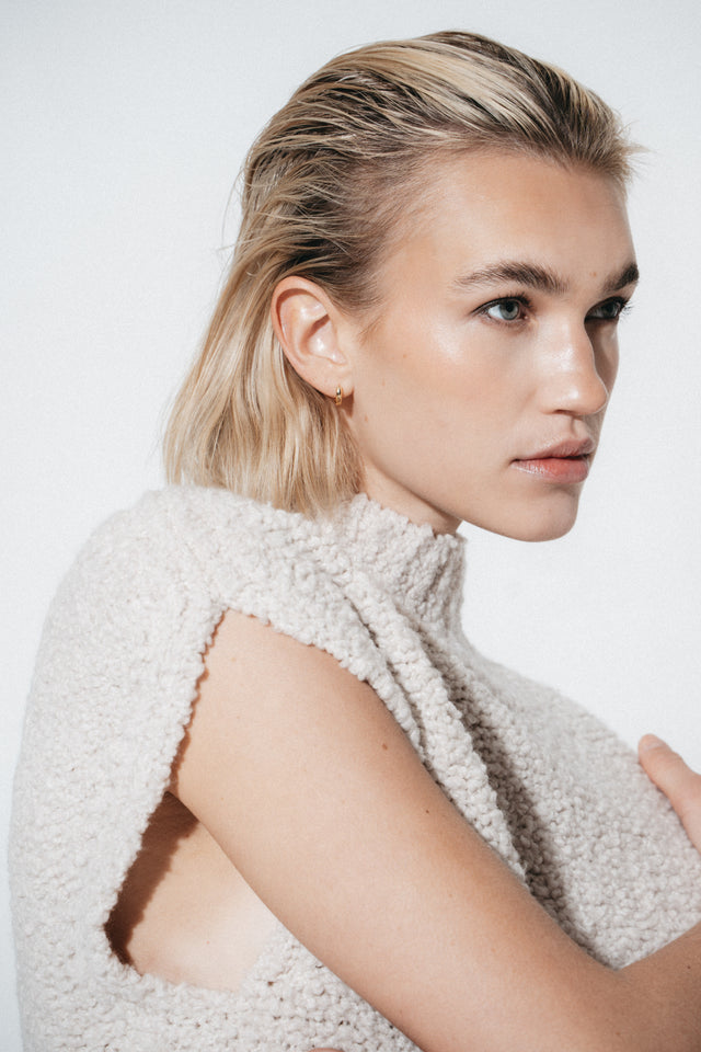 Coarse Boucle vest | Off White