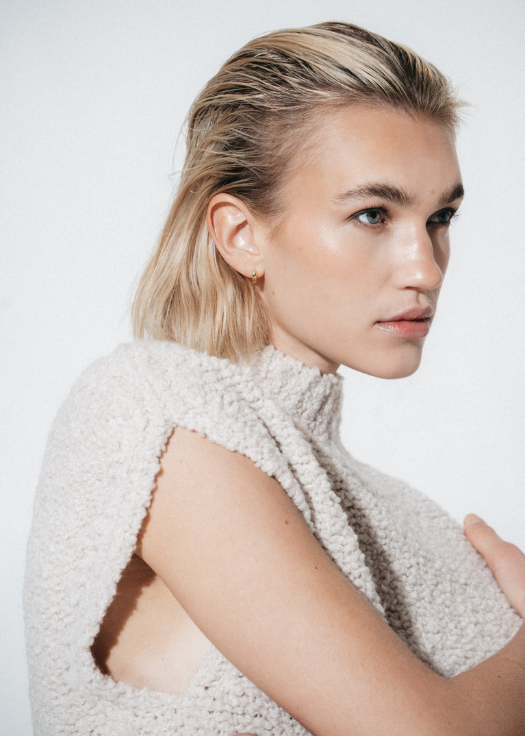 Coarse Boucle vest | Off White