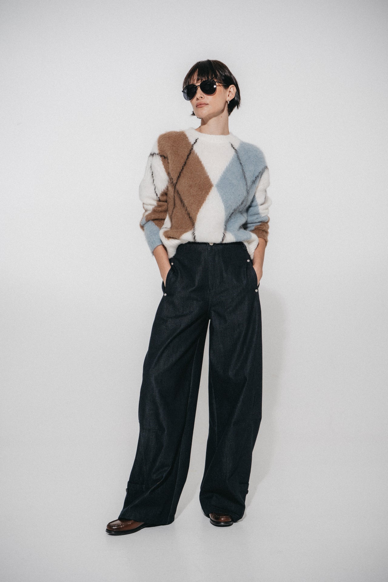 Brushed rombo Pullover H25205 | Off White