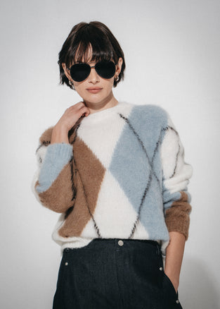 Brushed rombo Pullover H25205 | Off White