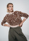 Jacquard animal pullover 22128 | Brown