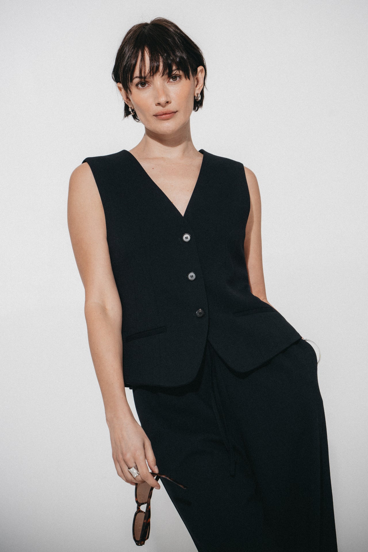 Colette back details gilet | Black