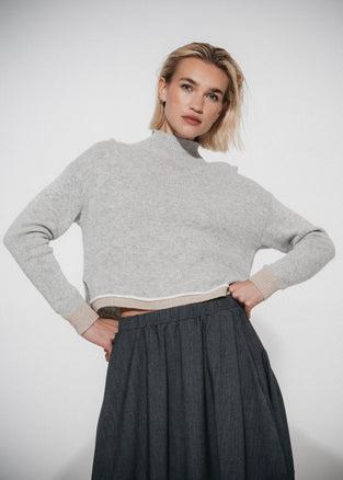 Cashmere blend sweater 26555 | Grey Melange