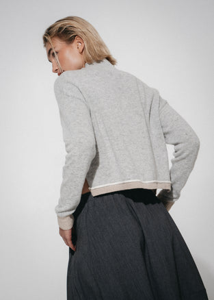 Cashmere blend sweater 26555 | Grey Melange