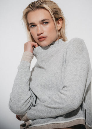 Cashmere blend sweater 26555 | Grey Melange