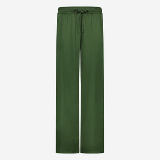 Simone saten viscose pants | Oliva Green