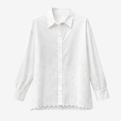 Noa embroidered cotton blouse | White