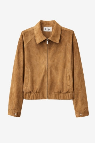 Pia suede effect bomber jacket | Ohra