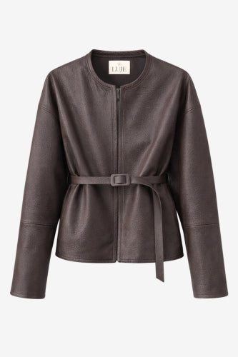 Rox eco leather jacket | Dark Brown