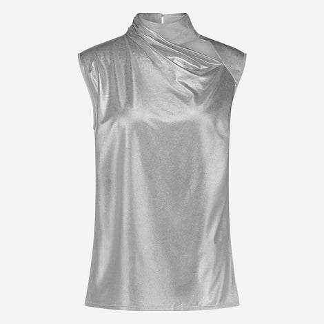 Naomi silver shine foil top | Silver