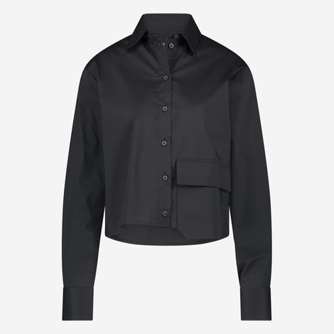 Kerry cotton poplin blouse | Black