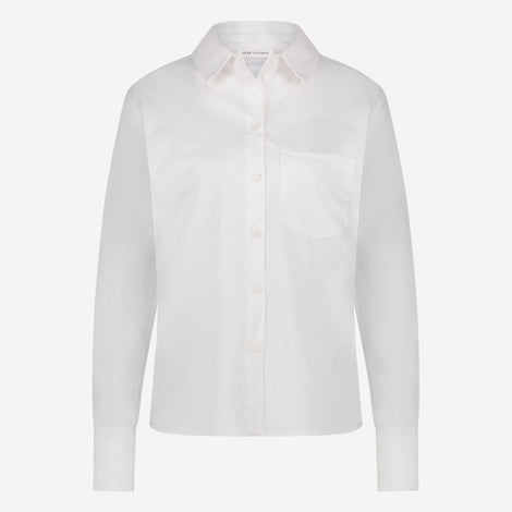 Santos poplin organza blouse | White