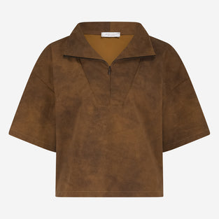 Leone blouse technical jersey | Caramel