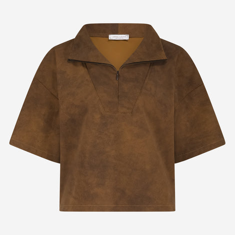 Leone blouse technical jersey | Caramel