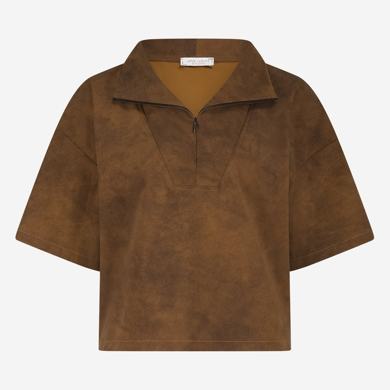 Leone blouse technical jersey | Caramel