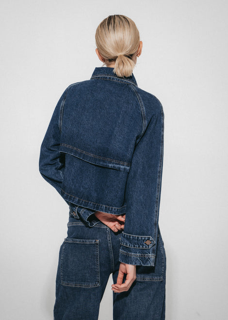 Sassy denim parcka jacket | Night Blue
