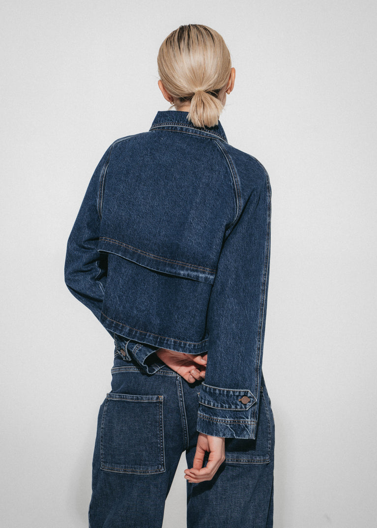 Sassy denim parcka jacket | Night Blue