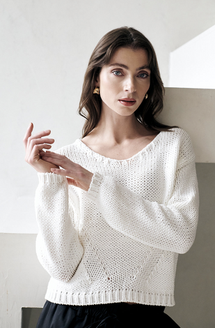 Fancy cotton Pullover E20197S | Off White