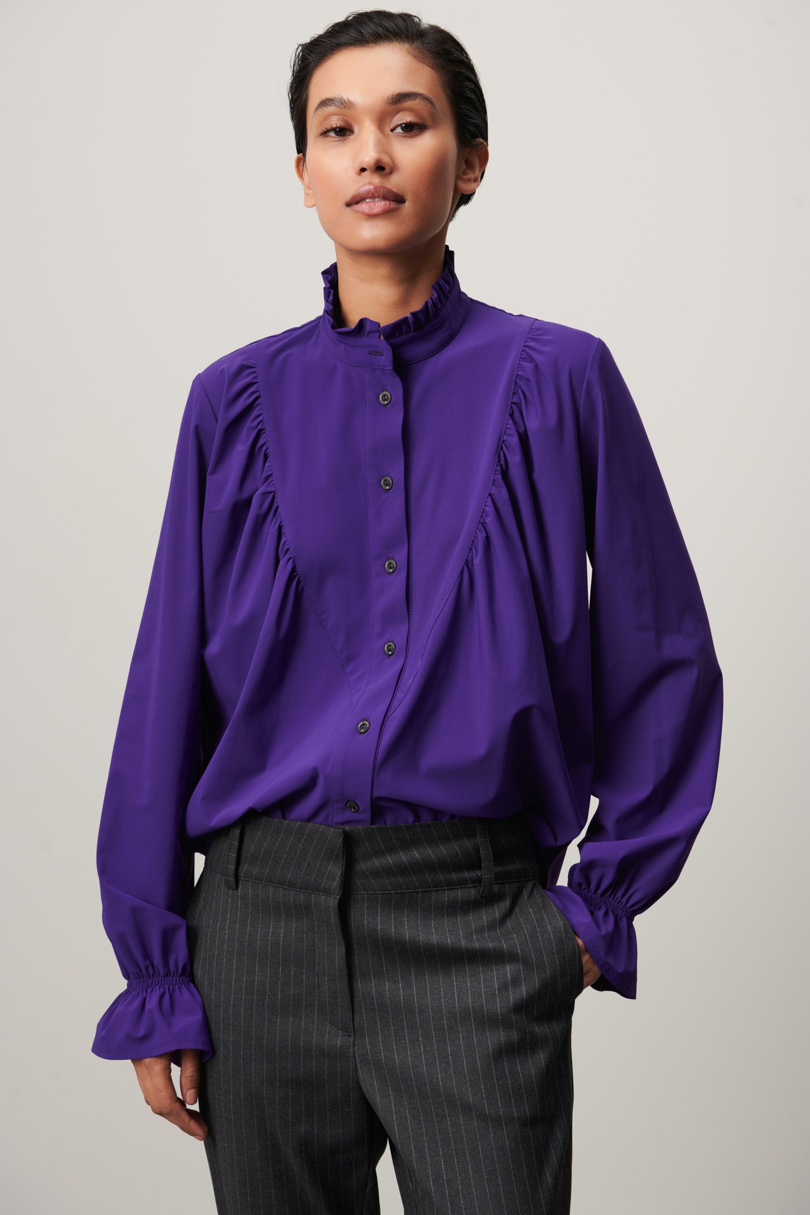 Roberta Blouse Technical Jersey | Purple