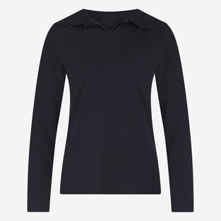 Hilary top brush tech jersey | Black