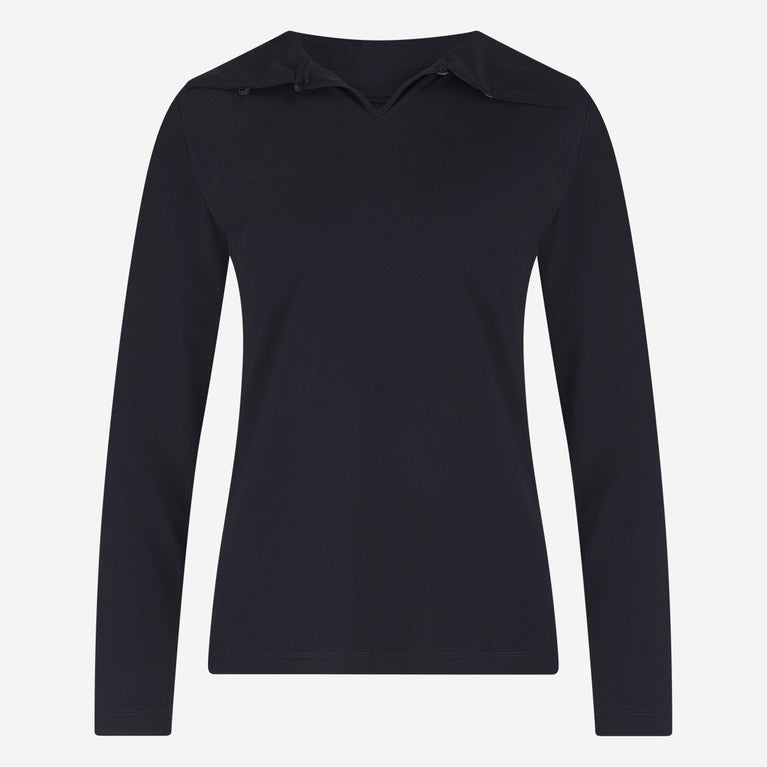 Hilary top brush tech jersey | Black