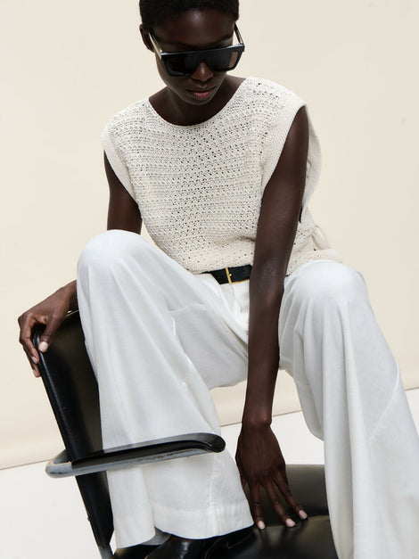 Open cotton Vest 2017 | Ecru