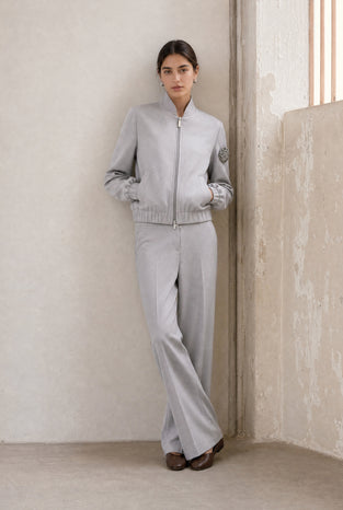 Brenzone Viscose zipper bomber | Grigio
