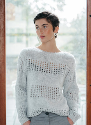 Shiny Pullover 1034 | Light Grey