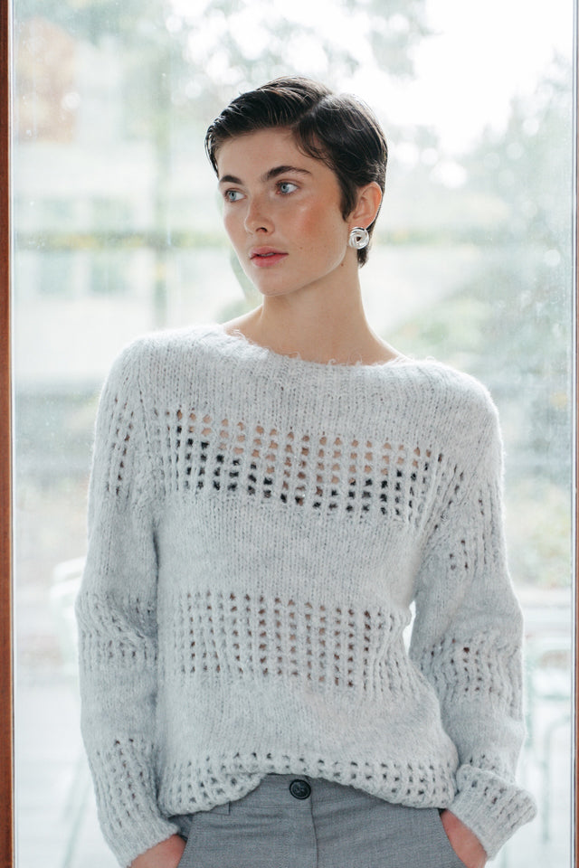 Shiny Pullover 1034 | Light Grey