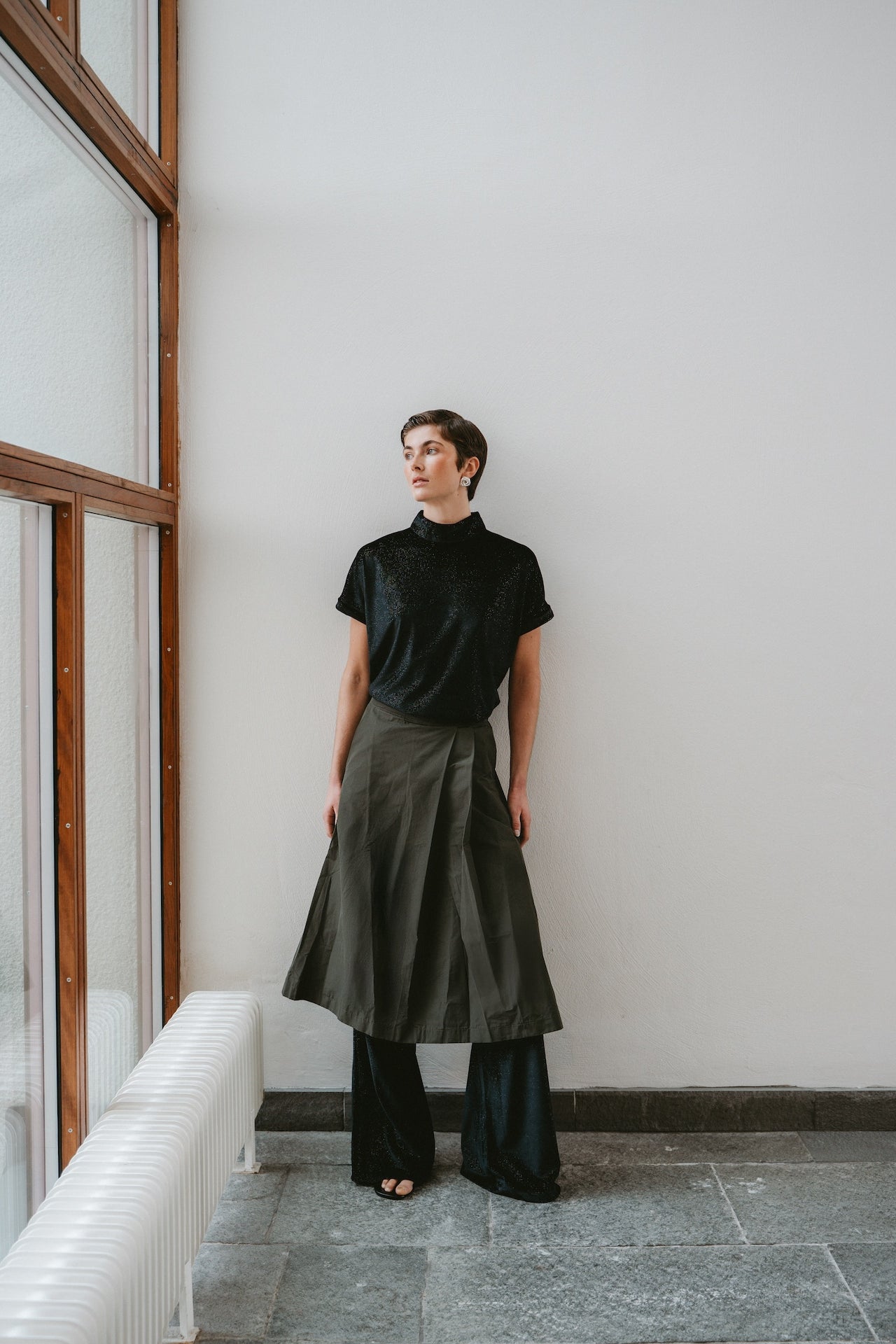 Rayan velvet top | Black shiny