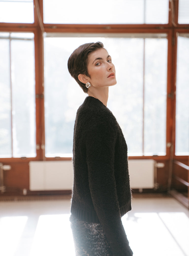 Dionisia sequins skirt | Black Silver