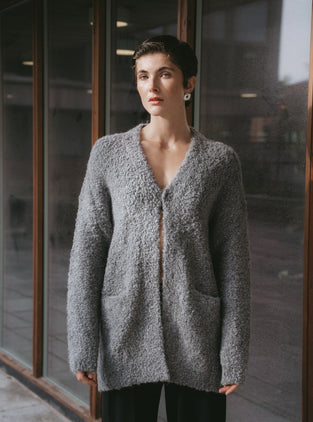 Cardigan boucle 25574 | Dark Grey