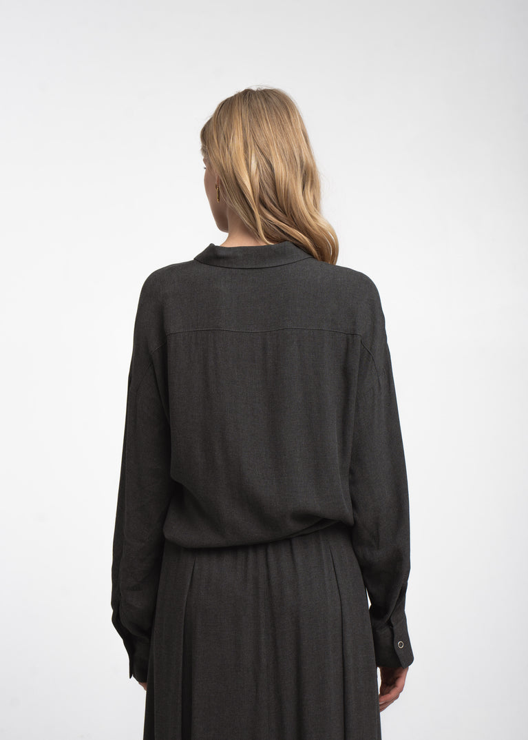 Camilla light flannel blouse | Dark Grey