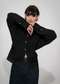 Luna cotton poplin blouse | Black