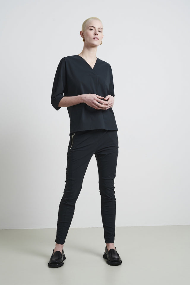 Pantaloni Emma-gamba dritta vestibilità Maglia tecnica | Grigio Notte