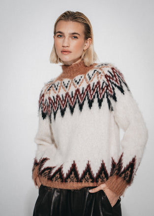 Brushed winter pullover H26001 | Off White