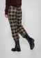 Nicola check viscose pants | Brown