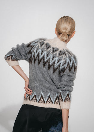 Brushed winter pullover H26001 | Grey