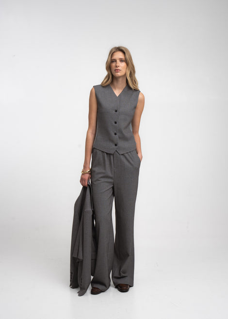 Теssa back knitted vest | Grey