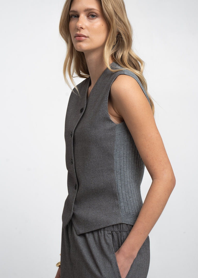 Теssa back knitted vest | Grey
