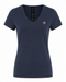 T-shirt con scollo a V, facile da indossare, cotone biologico | Blu