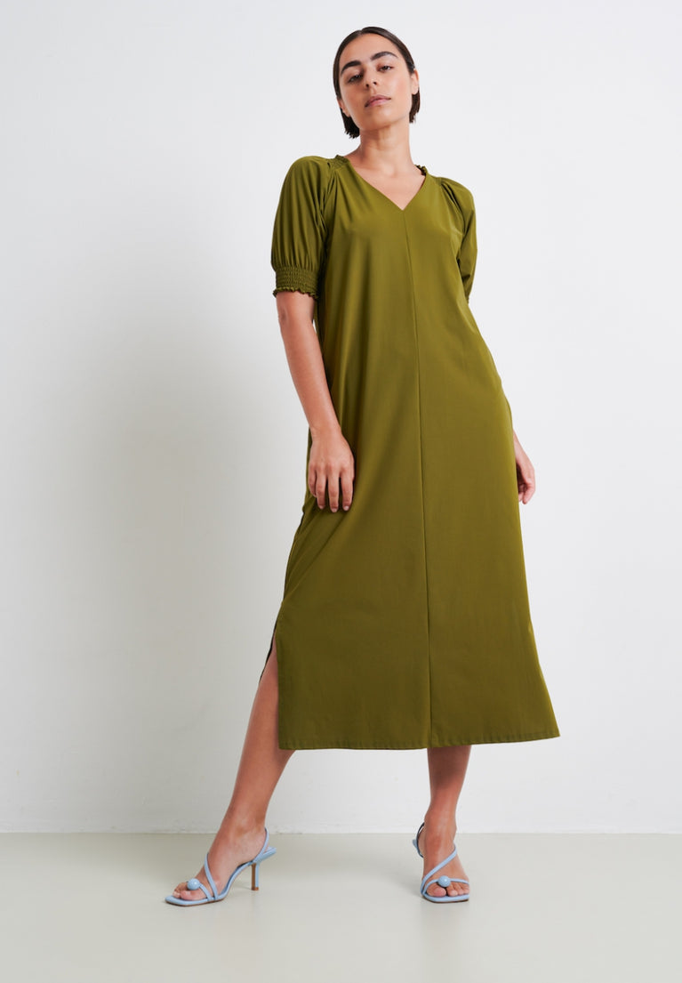 Lorna Dress Technical Jersey | Oliva green