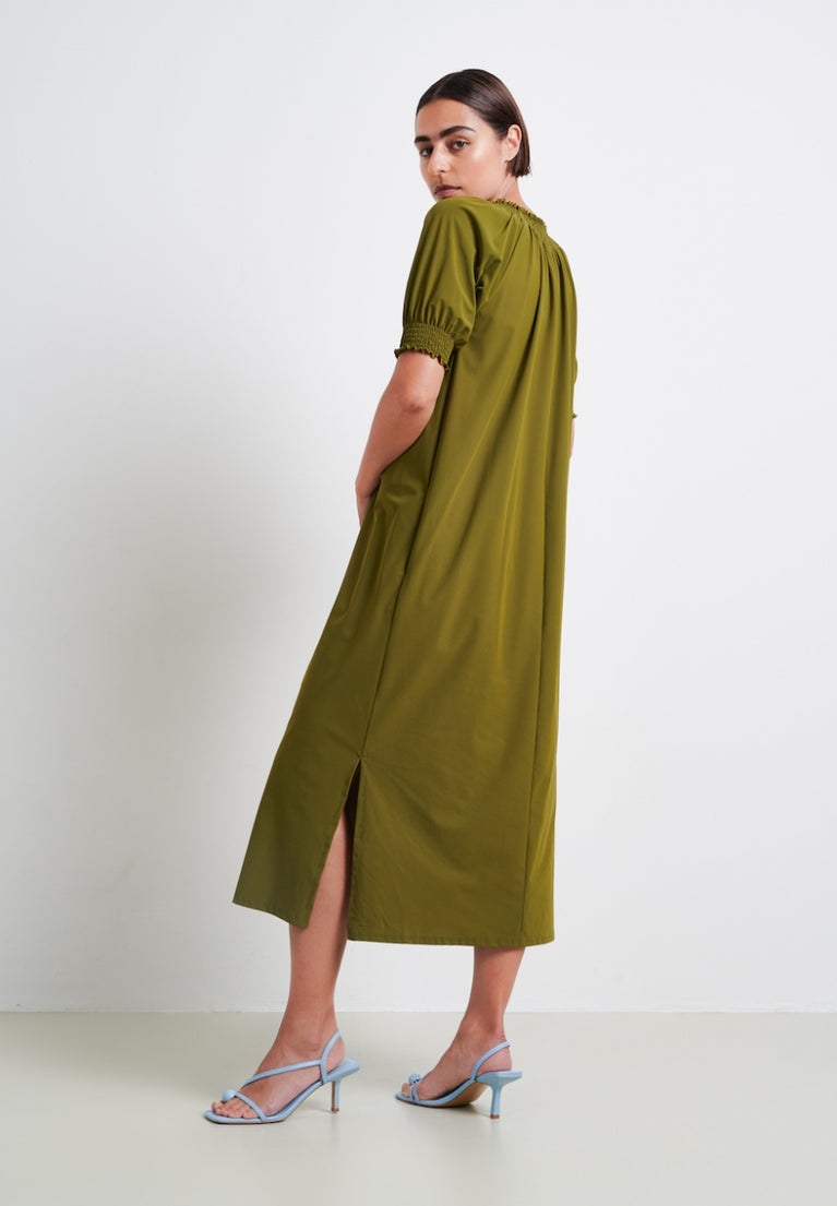 Lorna Dress Technical Jersey | Oliva green