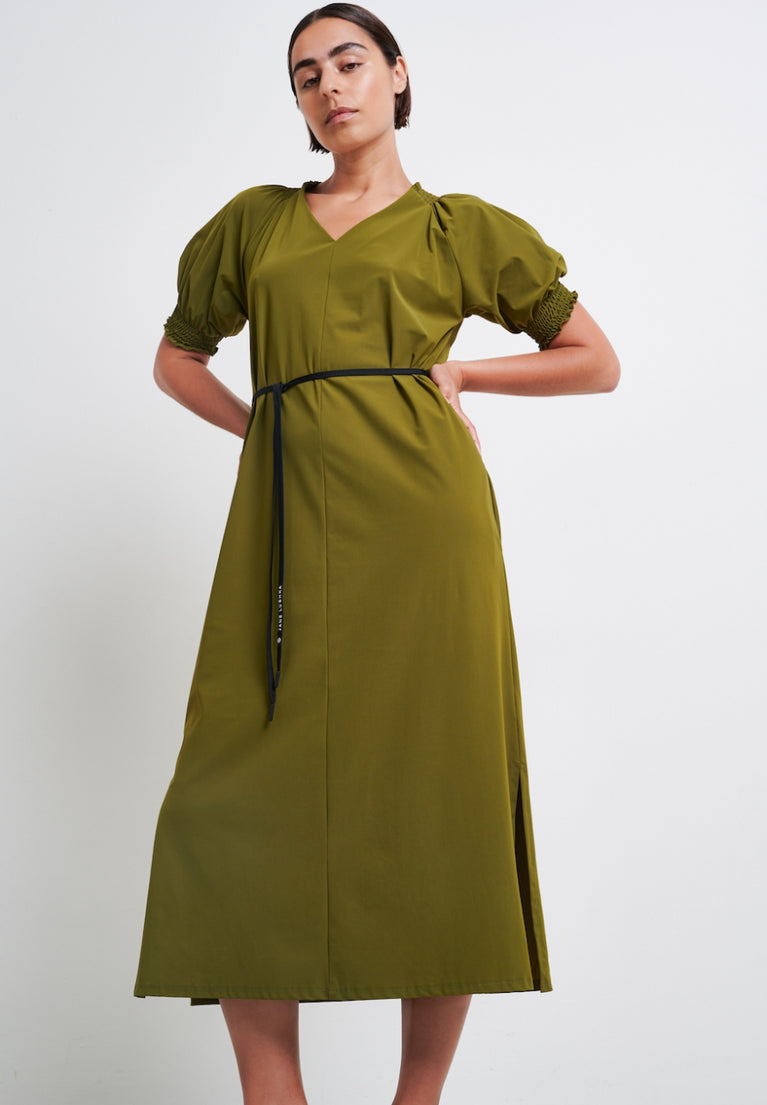 Lorna Dress Technical Jersey | Oliva green